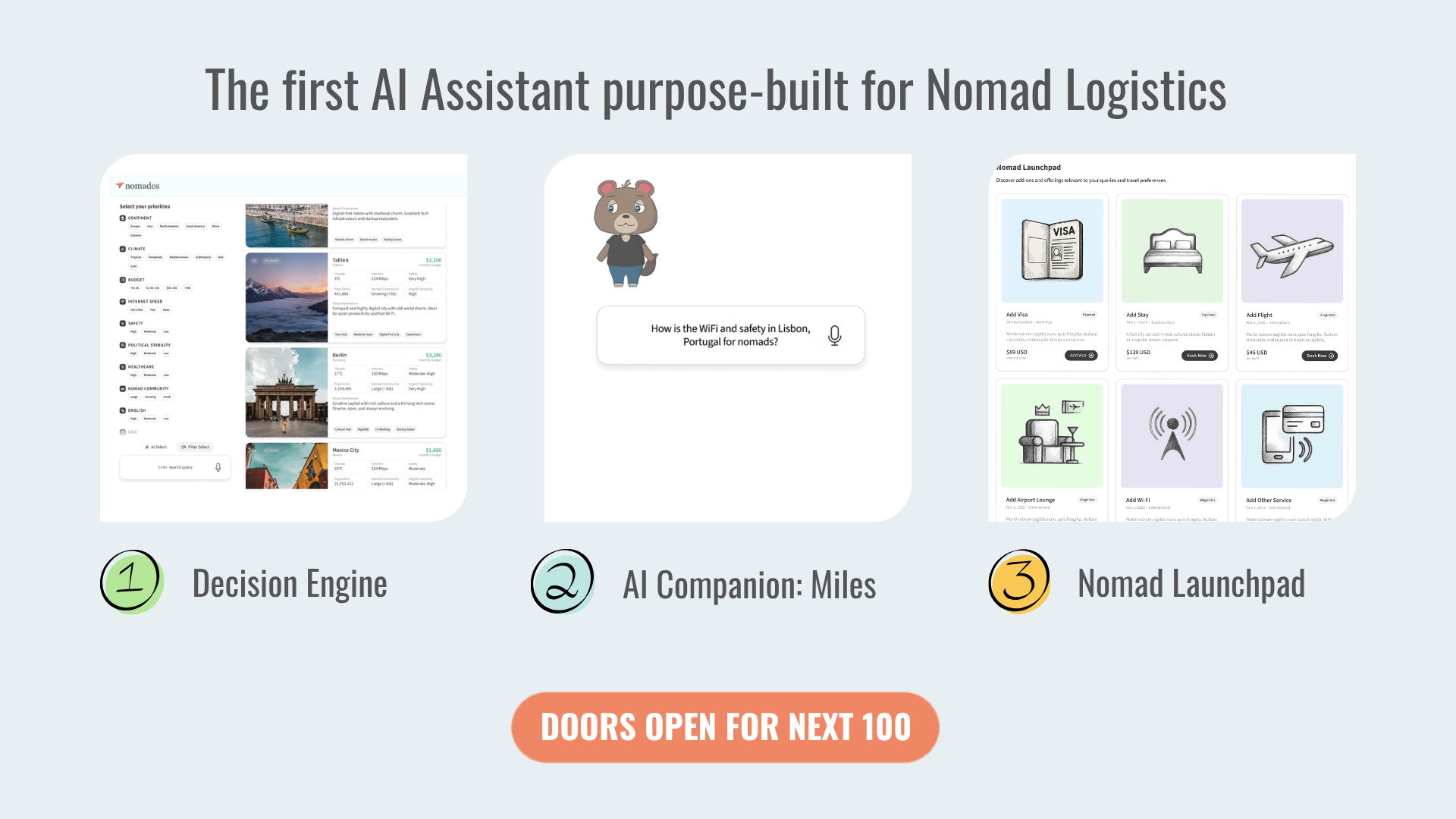 nomados app doors open