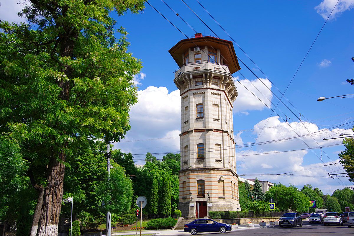 scenic old water tower in moldova