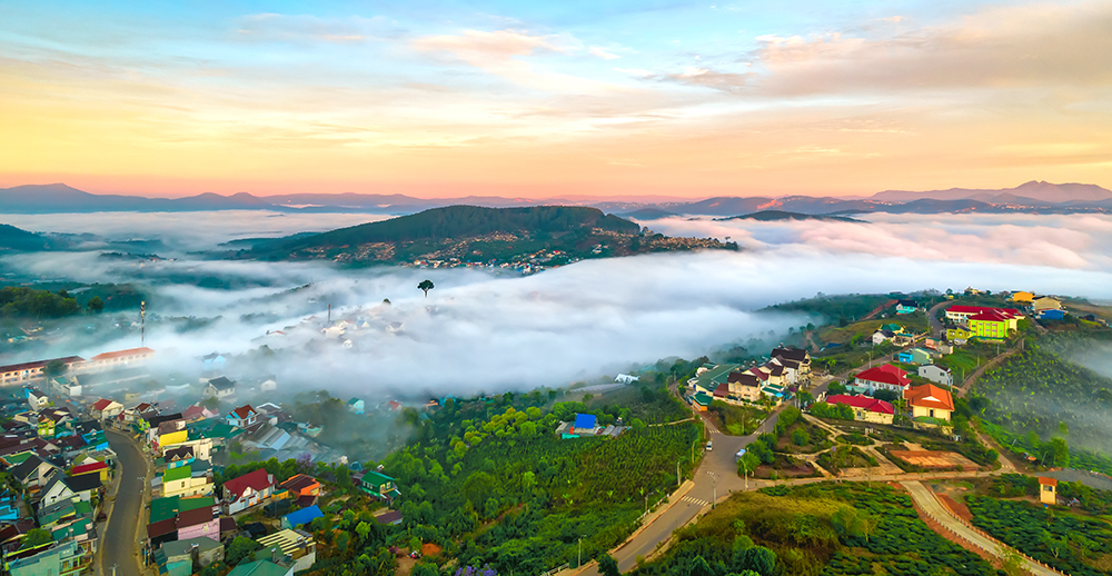 da-lat digit nomad budget aerial view of da lat, vietnam